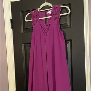 She + Sky Magenta Sleeveless Mini Dress